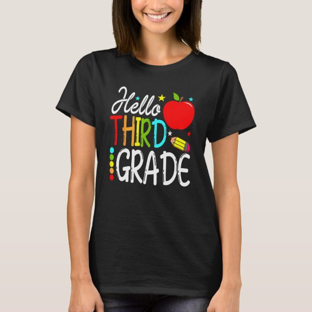 Hello Third Grade Team 3rd Grade Back To School Te T Shirt (Framsida)