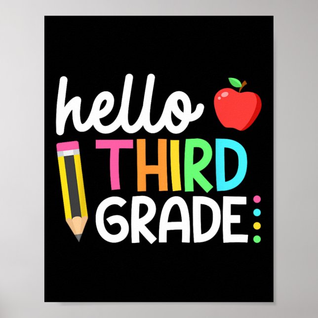 Hello Third Grade Team 3rd Grade Byck To School Te Poster (Framsidan)