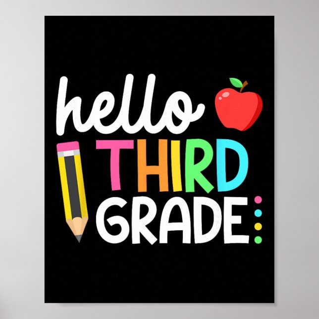 Hello Third Grade Team 3rd Grade Byck To School Te Poster (Framsidan)
