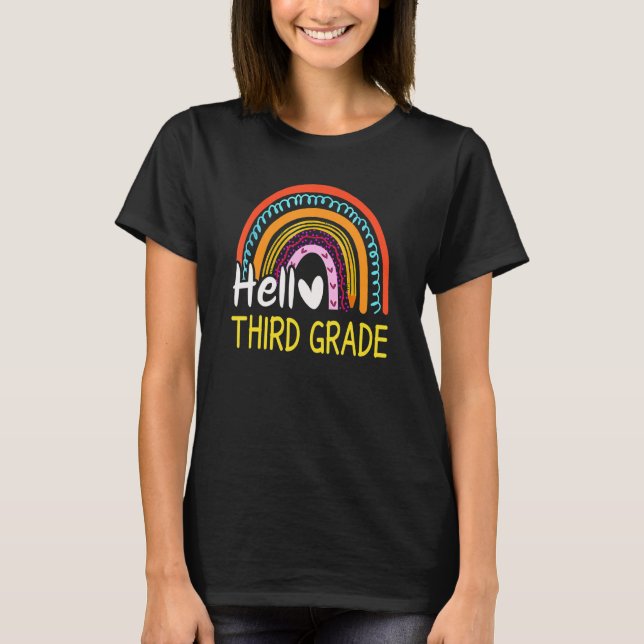 Hello Third Grade Team 3rd Graderainbow Welcome Ba T Shirt (Framsida)