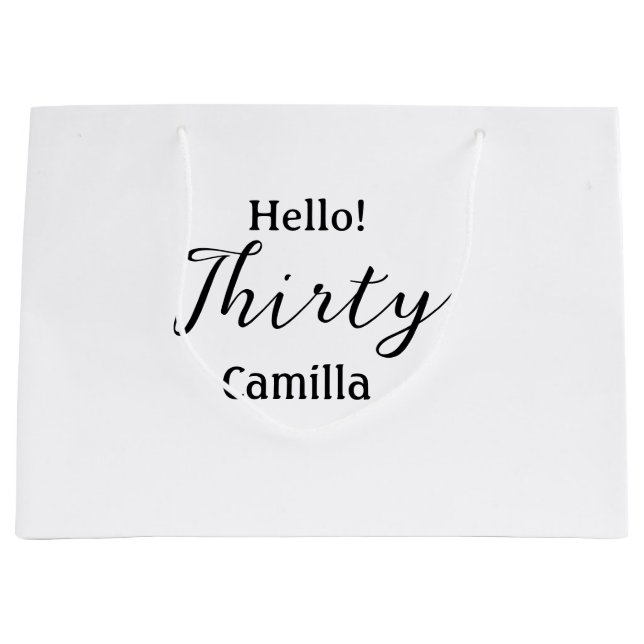 Hello thirty birthday name simple minimal elegant  (Framsidan)