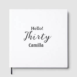 Hello thirty birthday name simple minimal elegant  gästböcker