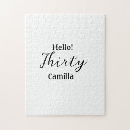Hello thirty birthday name simple minimal elegant  pussel