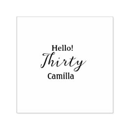 Hello thirty birthday name simple minimal elegant  självfärgande stämpel