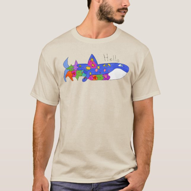 "Hello Whale" T Shirt (Framsida)