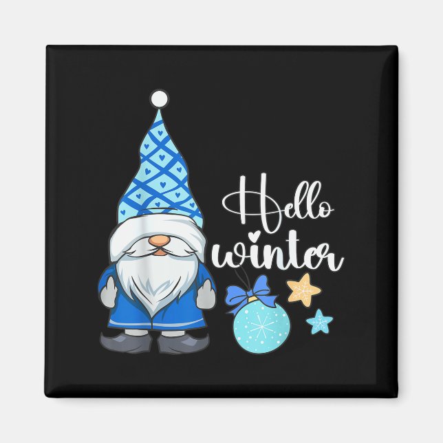 Hello Winter, Nordic Christmas Gnome  Magnet (Framsidan)