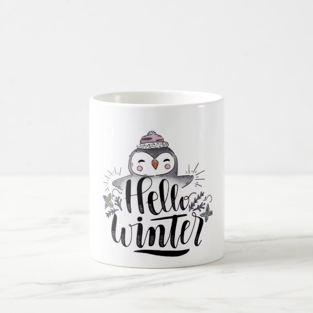 Hello Winter Penguin Mug Kaffemugg (Center)