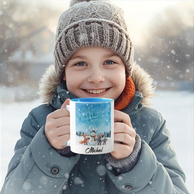 Hello Winter Personalized Mug Mugg (Skapare uppladdad)