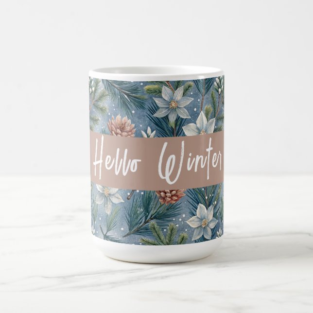 Hello Winter Pines & Flowers Kaffemugg (Center)