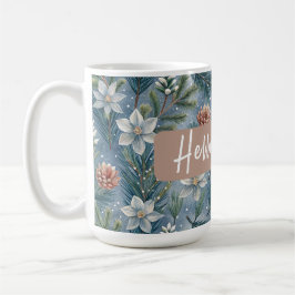 Hello Winter Pines & Flowers Kaffemugg