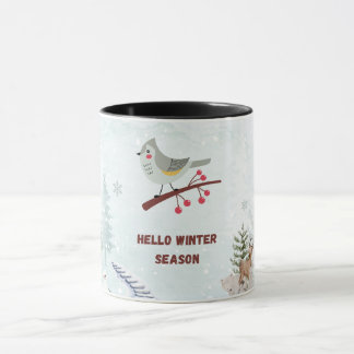 Hello Winter Season Mug – Cozy Hot Cocoa & Snow  Mugg
