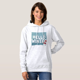Hello Winter Snowman Hoodie T Shirt