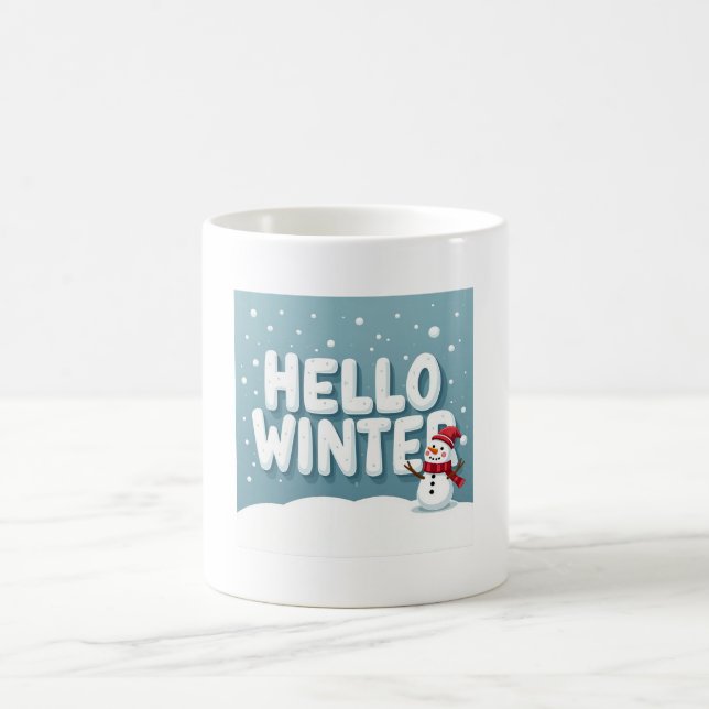 Hello Winter Snowman Mug Kaffemugg (Center)