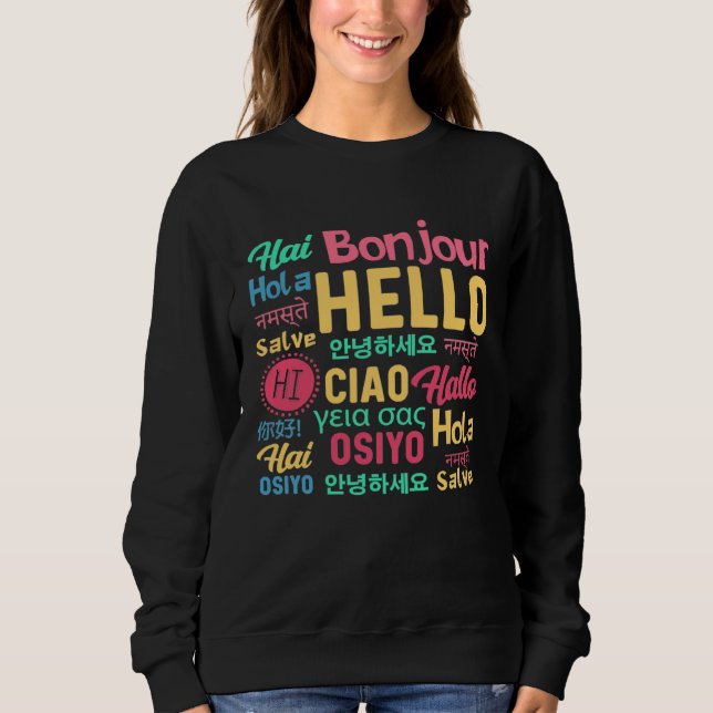 Hello Word In Different Languages Travel Journey T T Shirt (Framsida)
