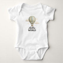 Hello World – Akvarell Varmluftsballong Baby Desi