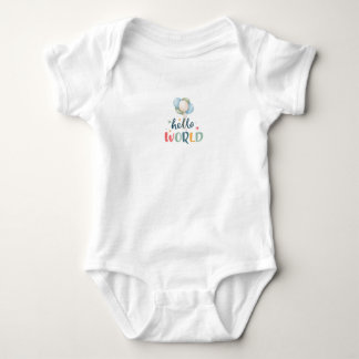 Hello World Baby Body, Sött Nyfödd Present T Shirt