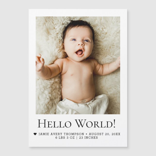 Hello world  Baby Photo Birth announcement (Framsida)
