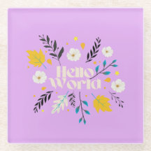 Hello World Blommig Kastkudde
