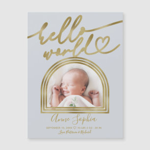 Hello World Chic Ark Båge Födelse Tillkännagivande