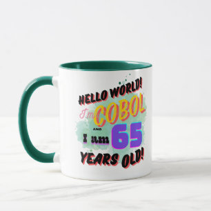 Hello World Cobol programmeringsspråk är 65 år Mugg