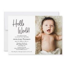 Hello World Modern Foto Meet & Greet Baby Shower