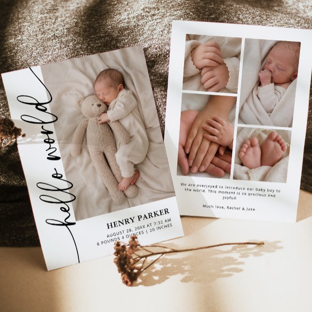Hello World Nyfödd Baby Foto Födelse Meddelande (Skapare uppladdad)