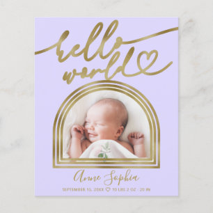 Hello World Valfritt Ram Budget Födelse Tillkännag