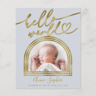 Hello World Valfritt Ram Budget Födelse Tillkännag