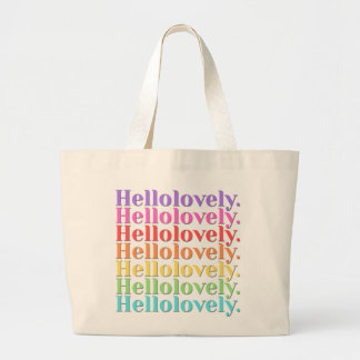 'Hellolovely.' Retro-randig estetik Jumbo Tygkasse