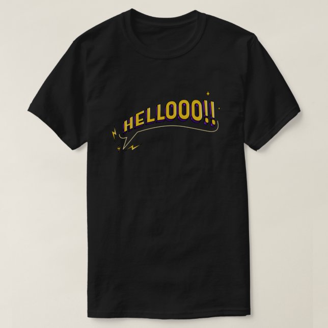 HELLOOO! T-Shirt - Svart (Design framsida)