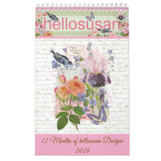 hellosusan Designer 12 månaders kalender 2026