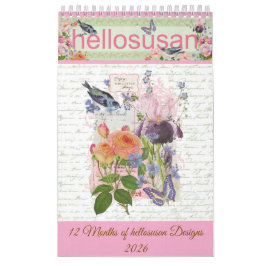 hellosusan Designer 12 månaders kalender 2026