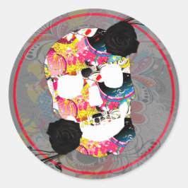 HELLOVIN DAGEN FÖR DE DÖDA ANPASSNINGSBAR DEKAL RUNT KLISTERMÄRKE