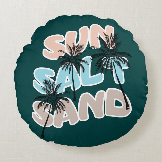 Hellow Summer Graphic Rund Kudde (Framsidan)