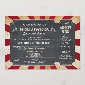 HELLoween Halloween fest Circus Horror Biljett Inbjudningar