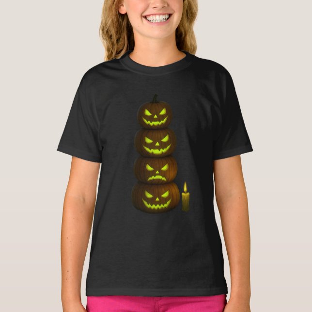 Helloween Minimalist Jack O'Lantern Unisex T Shirt (Framsida)