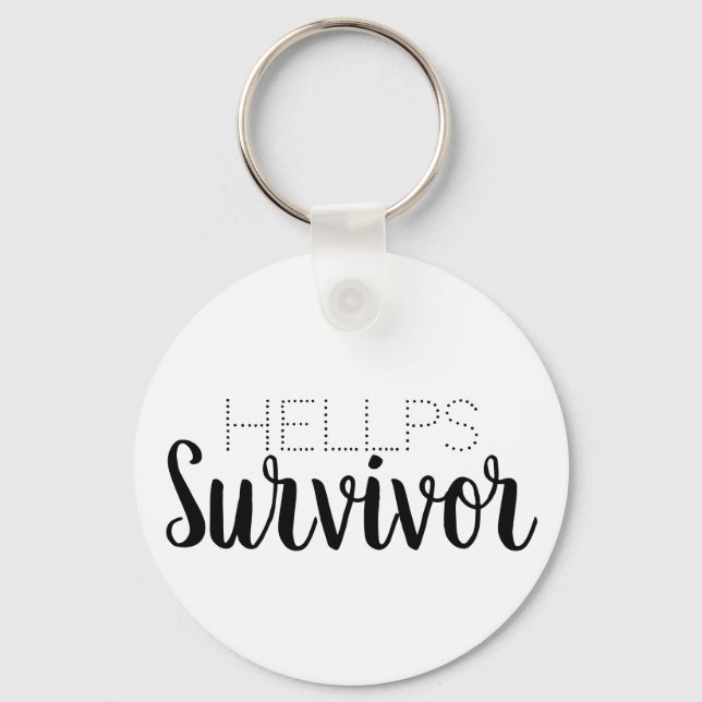 Hellp Syndrome Survivor Keychain Black Nyckelring (Framsida)