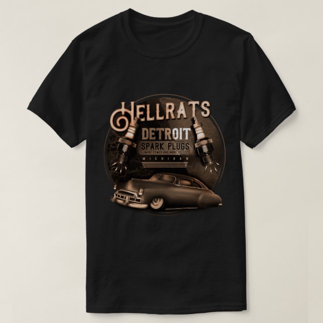 HellråttSpark Plugs för Hot rod T Shirt (Design framsida)