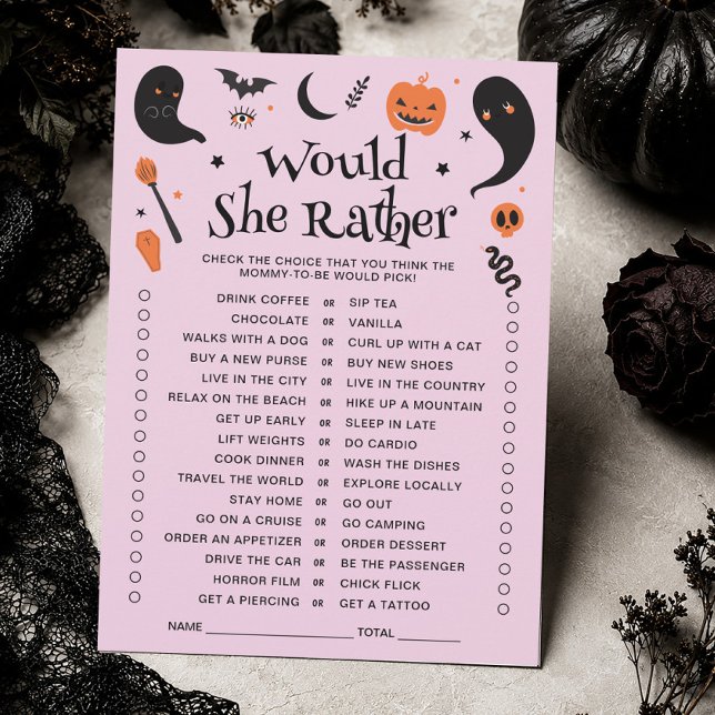 Hellre Halloween Baby Shower Spelkort Inbjudningar (Skapare uppladdad)