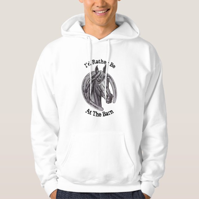 hellre på Barn Horse Lover Pony Sketch Animal t Hoodie (Framsida)