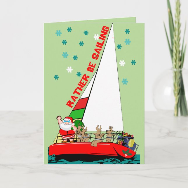Hellre segla med Tomte Helgkort (Framsida)