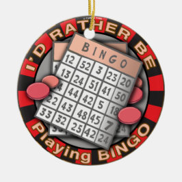 Hellre spela Bingo-ornament Julgransprydnad Keramik