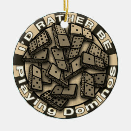 Hellre spela Domino Julgransprydnad Keramik