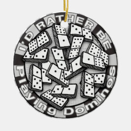 Hellre spela Domino Julgransprydnad Keramik