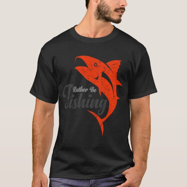 Hellre Vara Fiskande Tröja Rolig Fisketräja Fiskar (Framsida)