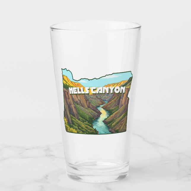Hells Canyon Oregon Karta Glaskopp (Framsida)