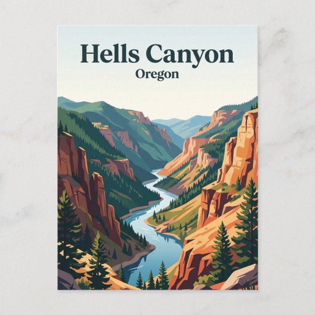 Hells Canyon, Oregon Vykort (Framsida)