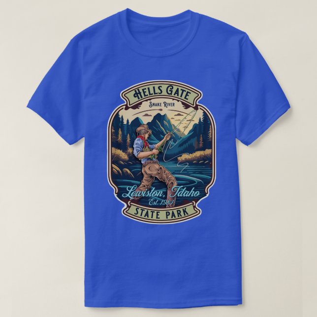 Hells Grind State Park Lewiston Idaho Flygfiske S T Shirt (Design framsida)