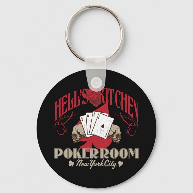 Hells Kitchen Poker Room, New York City Keychain Nyckelring (Framsida)