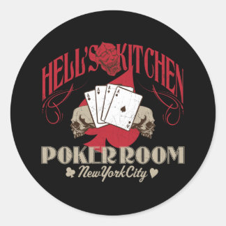Hells Kitchen Poker Room, New York City Sticker Runt Klistermärke